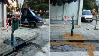 Αλεξανδρούπολη: Ασυνείδητος έριξε λάδια αυτοκινήτου σε επίστυλο κάδο και χύθηκαν στο δρόμο