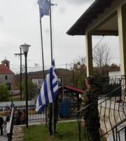 Οι Εθνοφύλακες του ΤΕΘ Τυχερού ύψωσαν τη γαλανόλευκη  στο χωριό Κορνοφωλιά Έβρου