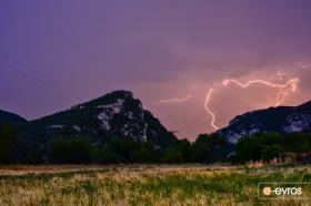 Lightning in action in the mountains of Avanta