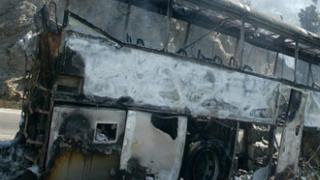 Τυλίχθηκε στις φλόγες λεωφορείο του ΚΤΕΛ με κατεύθυνση την Καβάλα.