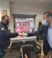 Στιγμιότυπο από τη συνάντηση με τον διοικητή Πυροσβεστικών Υπηρεσιών ΠΕ Έβρου, πύραρχο Σπύρο Κούτρα.