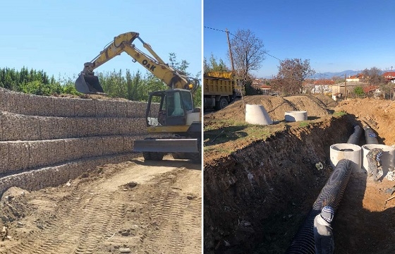 Αντιπλημμυρικά έργα στην Αγνάντια και στη Συκορράχη.