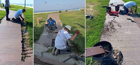 Συντήρηση στους διαδρόμους πεζών της παραλίας Αλεξανδρούπολης.