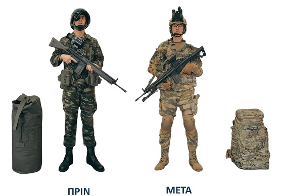 Το Πριν και το Μετά του Έλληνα στρατιώτη, όταν ολοκληρωθεί το πρόγραμμα.