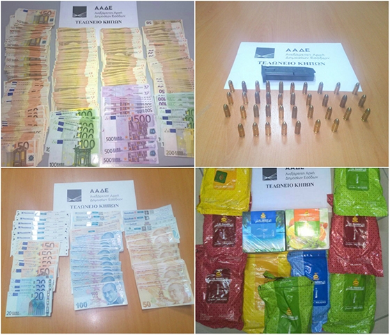 Σφαίρες, γεμιστήρα, επιταγές, ευρώ και καπνός για ναργιλέ πιάστηκαν στου Κήπους.