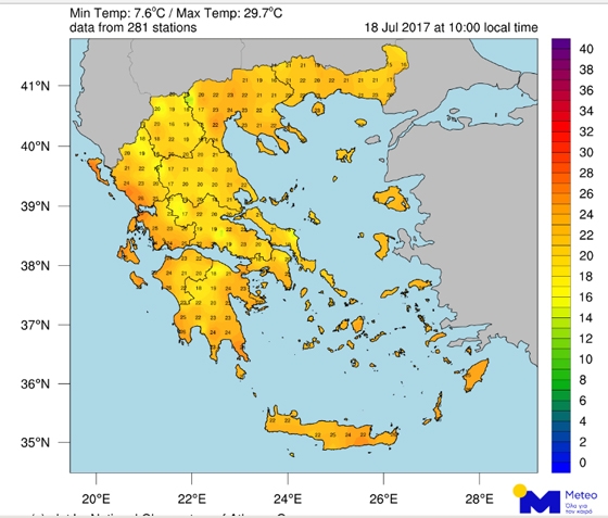 Μετά από ένα "τρελό" 3ημερο Ιουλίου, τα φαινόμενα κοπάζουν και η θερμοκρασία αρχίζει να αυξάνεται σταδιακά.