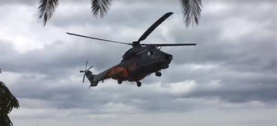 Το Super Puma απογειώνεται από τη Σαμοθράκη
