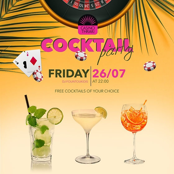 Cocktail party με πολλές κληρώσεις την Παρασκευή στο Casino Thraki