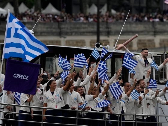 Η ελληνική ομάδα στην τελετή έναρξης των Ολυμπιακών Αγώνων.