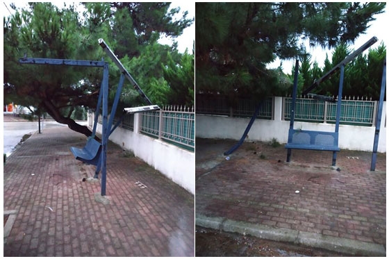 Την "γκρέμισε" την στάση ο οδηγός τα ξημερώματα στην Παλαγία