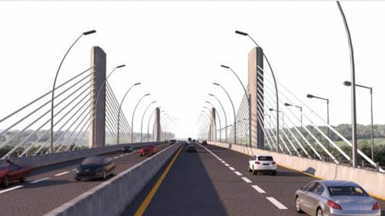 Η νέα γέφυρα θα είναι καλωδιωτή "extradose", τριών ανοιγμάτων.