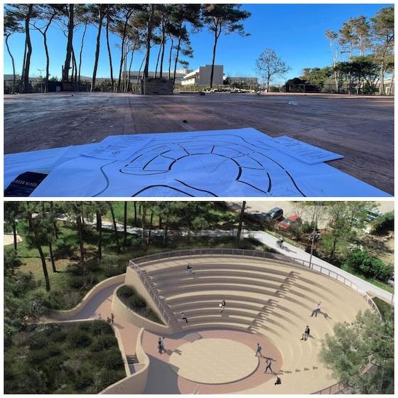 Πρόκειται για ένα υπαίθριο ανοικτό θέατρο χωρητικότητας περίπου 500 θέσεων