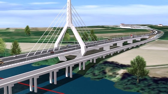 Η νέα γέφυρα θα είναι καλωδιωτή "extradose", τριών ανοιγμάτων, με το μήκος της να ανέρχεται σε 811 μέτρα, από τα οποία 344 μ. βρίσκονται εντός της ελληνικής επικράτειας.