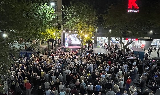 Στιγμιότυπο από την κεντρική ομιλία του Σταύρου Σταυράκογλου