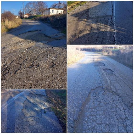 Σε πολύ άσχημη κατάσταση παραμένει το οδικό δίκτυο των οικισμών Πυλαία - Μελία - Κοίλα (φωτο)