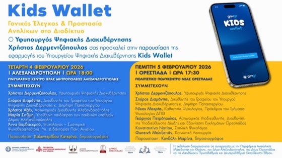Επίκεντρο της κάθε εκδήλωσης θα αποτελέσει η παρουσίαση και η αξιοποίηση της εφαρμογής Kids Wallet
