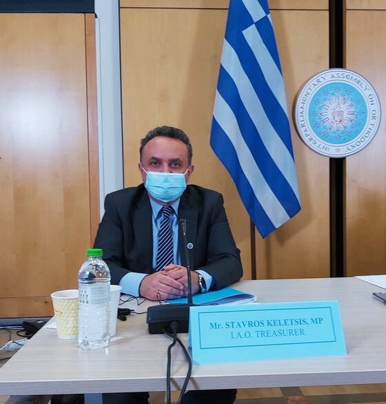 Φωτογραφία του Σταύρου Κελέτση από την πρώτη για το 2021 συνεδρίαση της Διεθνούς Γραμματείας της Διακοινοβουλευτικής Συνέλευσης Ορθοδοξίας.
