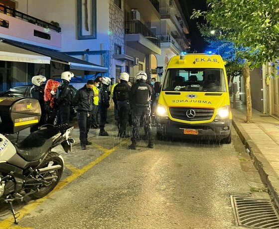 Στιγμιότυπο από το σημείο του συμβάντος, εχτές το βράδυ.